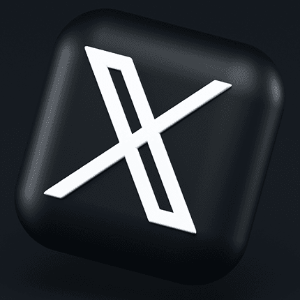 3D version of X twitter logo