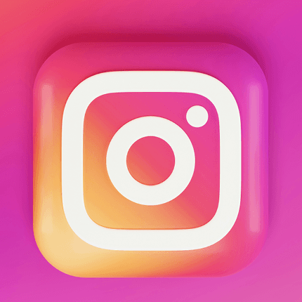 3D version of instagram logo